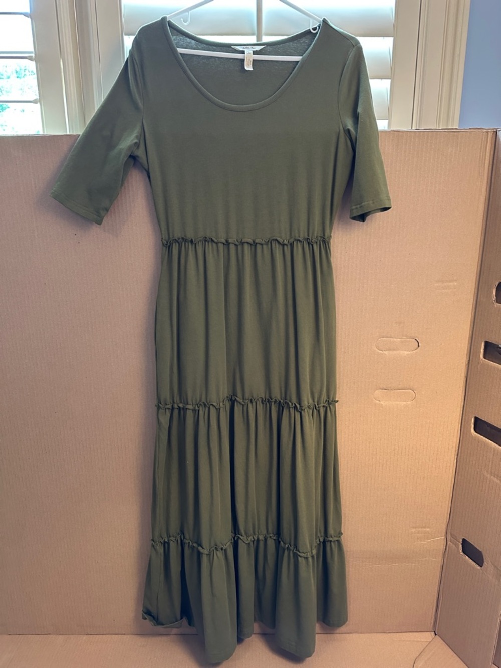 Matilda Jane Olive Green Tiered Maxi Dress